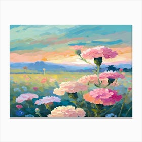 Carnations At Sunset Canvas Print