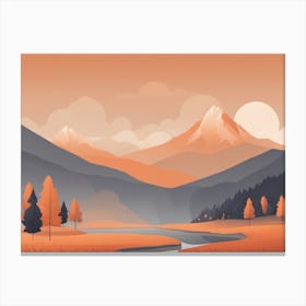 Illustration Of Misty Mountain Background Minimalist Style U Ui Flat Image Soft Orange Tone 858866050 1 Ebmb Vouo Adj Canvas Print