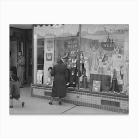 Untitled Photo, Possibly Related To Farm Family Window Shopping, Williston, North Dakota By Russell Lee Canvas Print