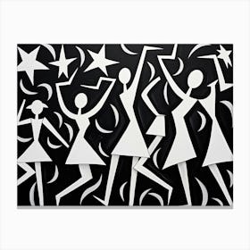 Dance Abstract Black And White 8 Canvas Print