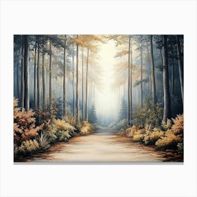 Three Dimensional A Forest Landscape As A Nature 1 Canvas Print