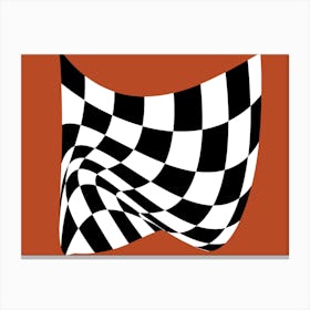 Brown With Checkered Flag Canvas Print