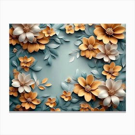 3d Design with Floral 1 Canvas Print