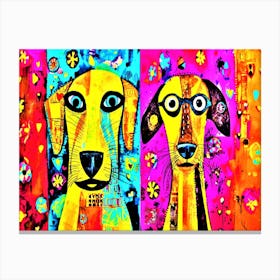 Surprised Dogs - Two Dogs Canvas Print