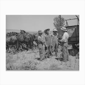 Mr Thayne, Fsa (Farm Security Administration) Cooperative Specialist, Talking To The Three Ericson Brothers Canvas Print
