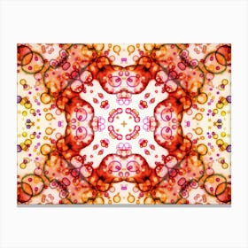 Red Watercolor Flower Pattern Canvas Print