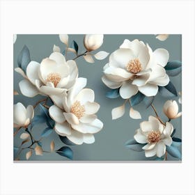 Abstract Background Of 3d Magnolia Flowers 7 Canvas Print