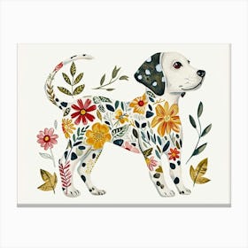 Little Floral Dalmatian Canvas Print