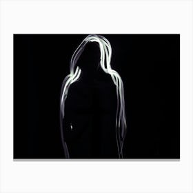 Light Painting Shadow Girl Canvas Print