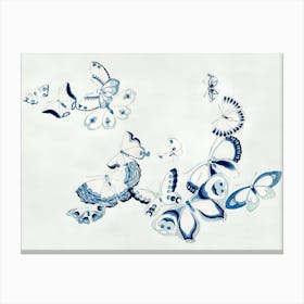 Blue And White Butterflies Canvas Print