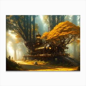 Train In The Forest Canvas Print