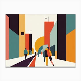 City Street, Geometric Abstract Art Canvas Print