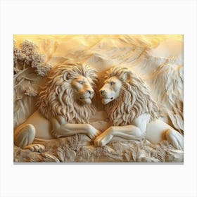 Two Lions Canvas Print