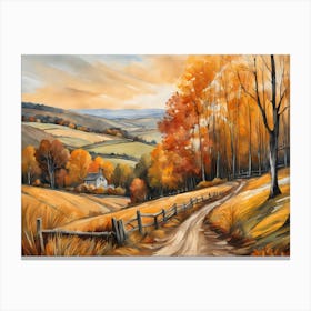 Autumn Landscape Painting (54) Canvas Print