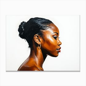 Side Profile Of Beautiful Woman Oil Painting 123 Canvas Print