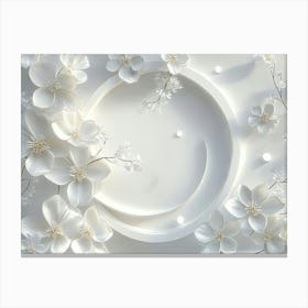 White Flowers On A White Background 1 Canvas Print