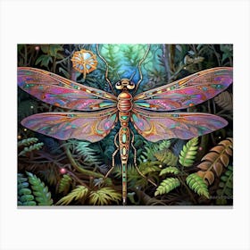 Dragonfly Blue Eyed Darner Bright Colours 2 Canvas Print