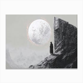 Man Looking At The Moon Canvas Print