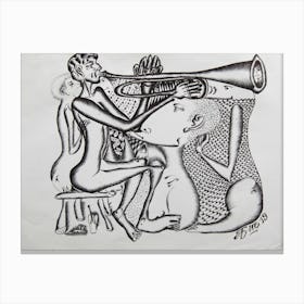 Fun With A Trumpet Player Canvas Print