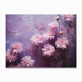 Dahlias In Rain Canvas Print