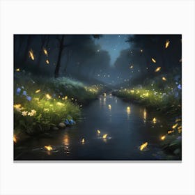 Fireflies In The Forest 1 Canvas Print