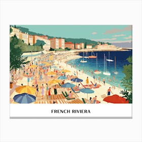 French Riviera Vintage Travel Poster Landscape 4 Canvas Print