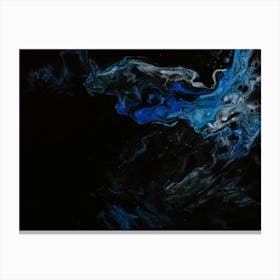 Abstract Blue And Black Painting Canvas Print