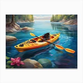 Kayaking On The River 1 Canvas Print