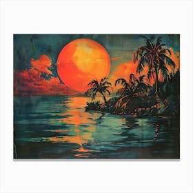 Sunset At The Beach 8 Canvas Print