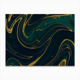 Gold And Black Swirls Lienzo