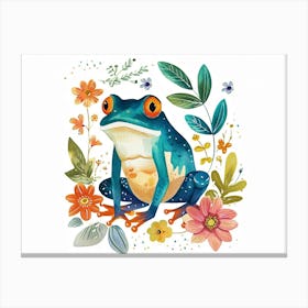 Little Floral Frog 3 Canvas Print