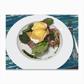 Eggs Benedict with Spinach Canvas Print