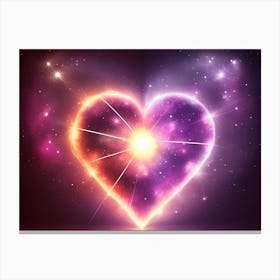 A Colorful Glowing Heart On A Dark Background Horizontal Composition 57 Canvas Print