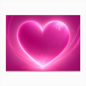 A Glowing Pink Heart Vibrant Horizontal Composition 92 Canvas Print