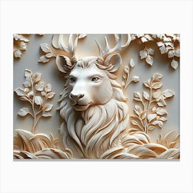 Beautiful Animal 3d Relief 1 Canvas Print