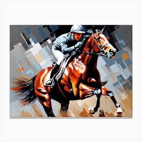 Modern Horse Art, A jockey Canvas Print