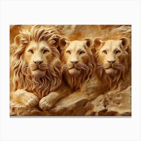 Three Lions 5 Canvas Print