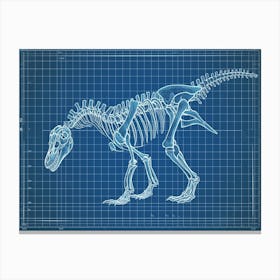 Styracosaurus Dinosaur Skeleton Blueprint 2 Canvas Print