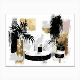 Abstract Black And Gold Painting 83 Canvas Print