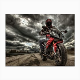 Motorcycle Rider Canvas Print