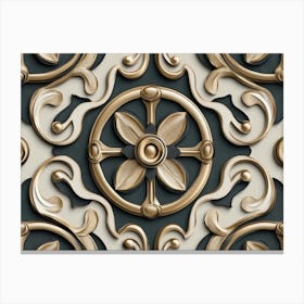 Gold Ornate Wallpaper Canvas Print