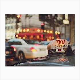 Taxi In Paris Canvas Print