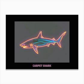 Neon Pink Orange Carpet Shark Poster 3 Canvas Print