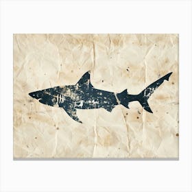 Tiger Shark Grey Silhouette 3 Canvas Print
