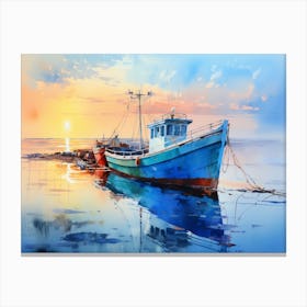 Fishing Boat At Sunset 2 Canvas Print