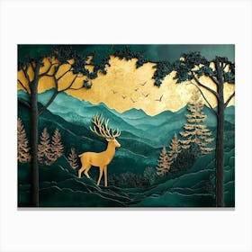 Deer In The Forest 4 Canvas Print