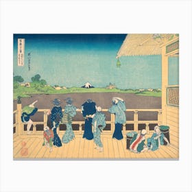 Sazai Hall At The Temple Of The Five Hundred Arhats, Katsushika Hokusai Canvas Print