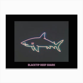Neon Pink Blacktip Reef Shark Poster 3 Canvas Print