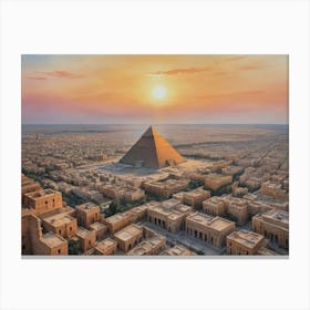 Famous Pyramids Of Giza Canvas Print