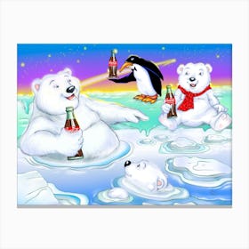 POLAR BEARS FAMILY Canvas Print